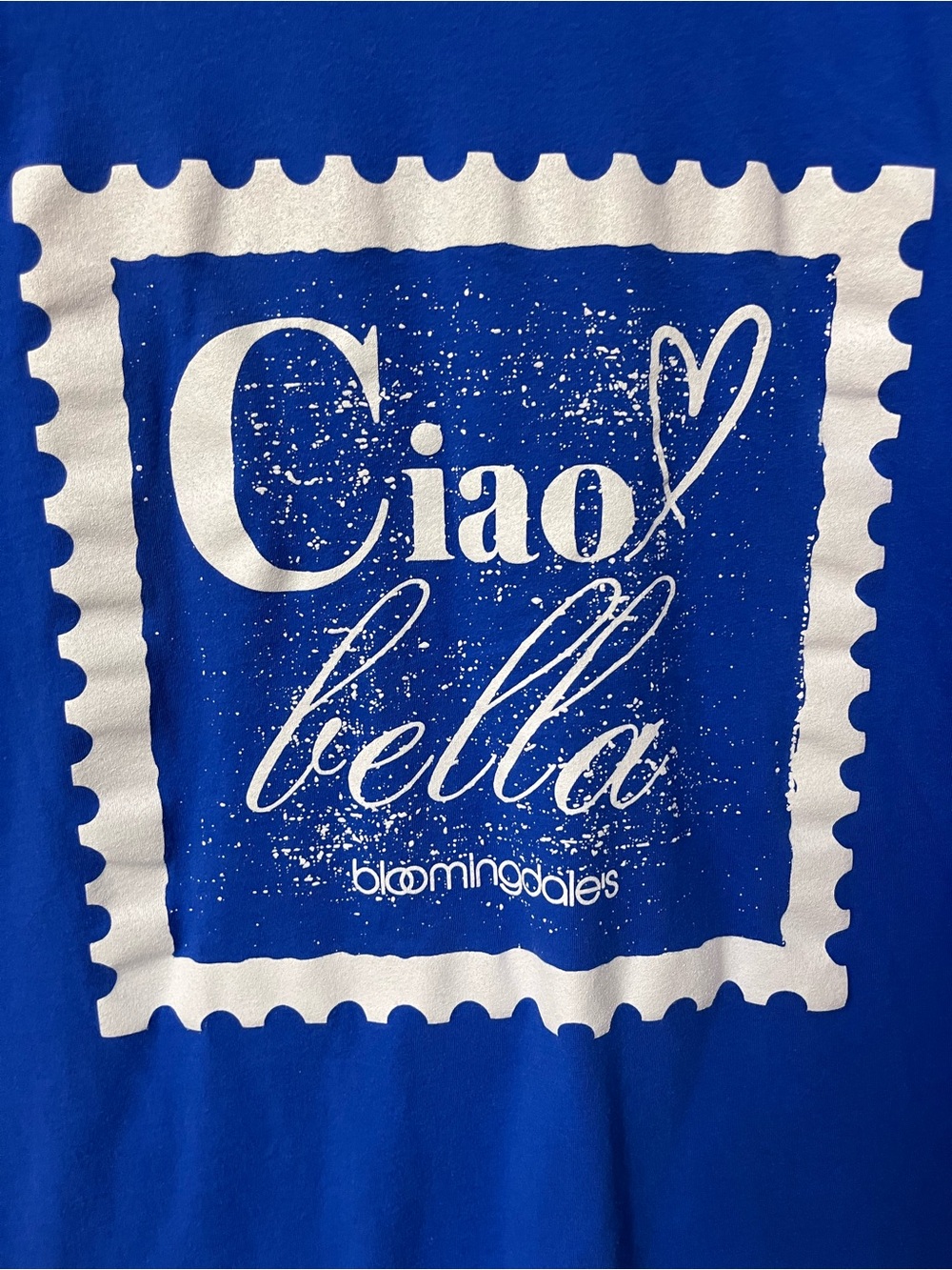 Canvas Royal Blue Short Sleeve 'Ciao Bella Bloomingdales' Graphic Tee - Picture 3 of 5
